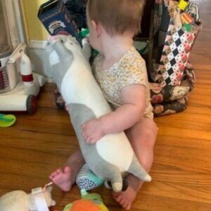 Cute Cat Plush Long Body Pillow Cuddle Cartoon Stuffed Animals Cat Plushie Soft